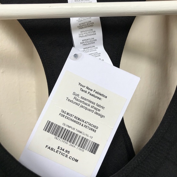 Fablrtics Olympus Tank Top Black Size L New - Picture 6 of 8